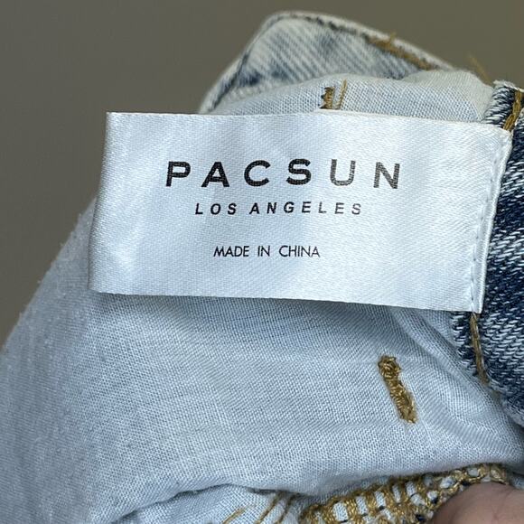 PacSun Mom Short Roll Up Mid Rise Blue Jean Shorts 27 - Picture 7 of 8